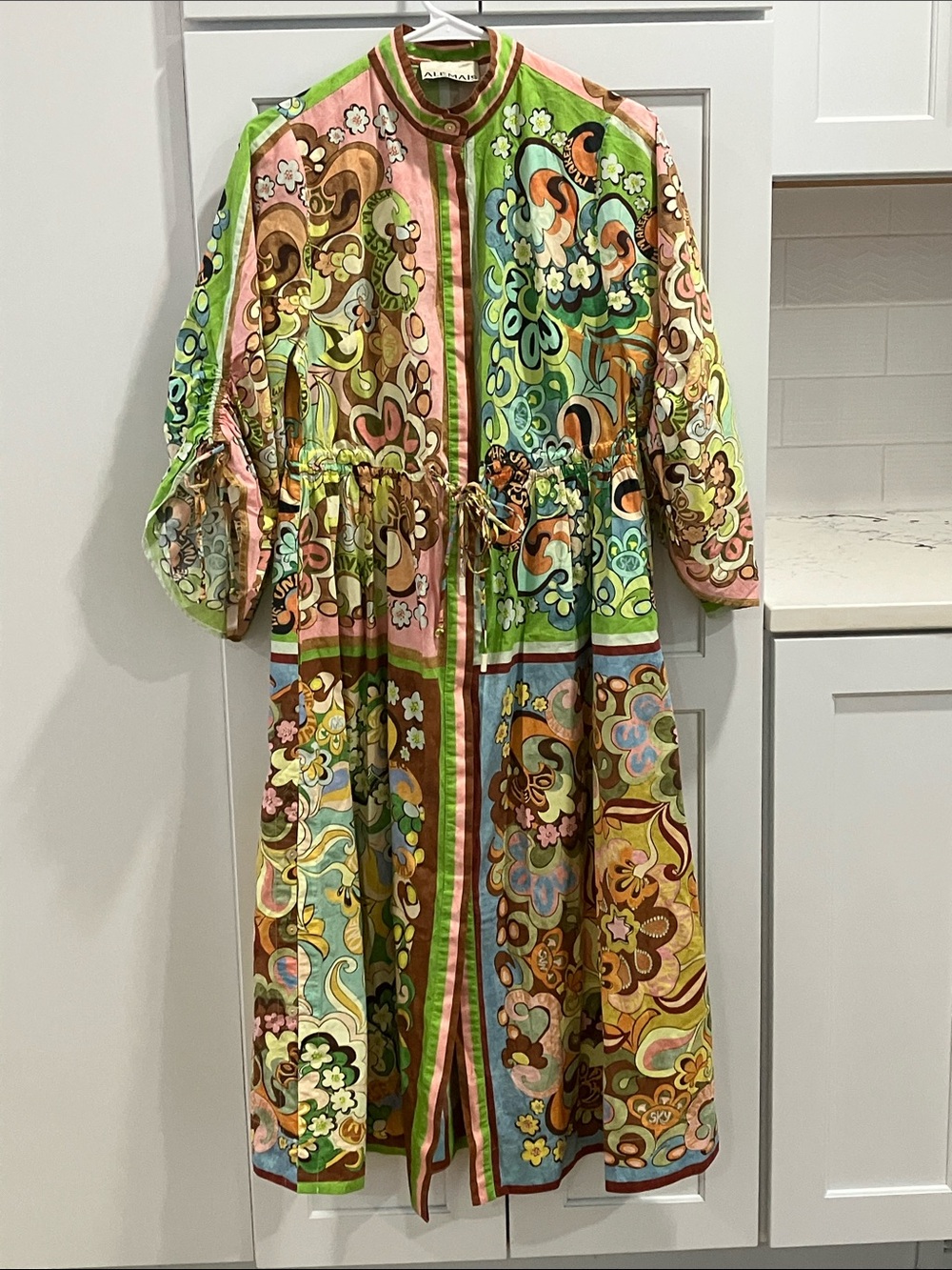 Alemais Women's Dreamer 100% Cotton Coverup Short Sleeve Button Up Maxi Dress